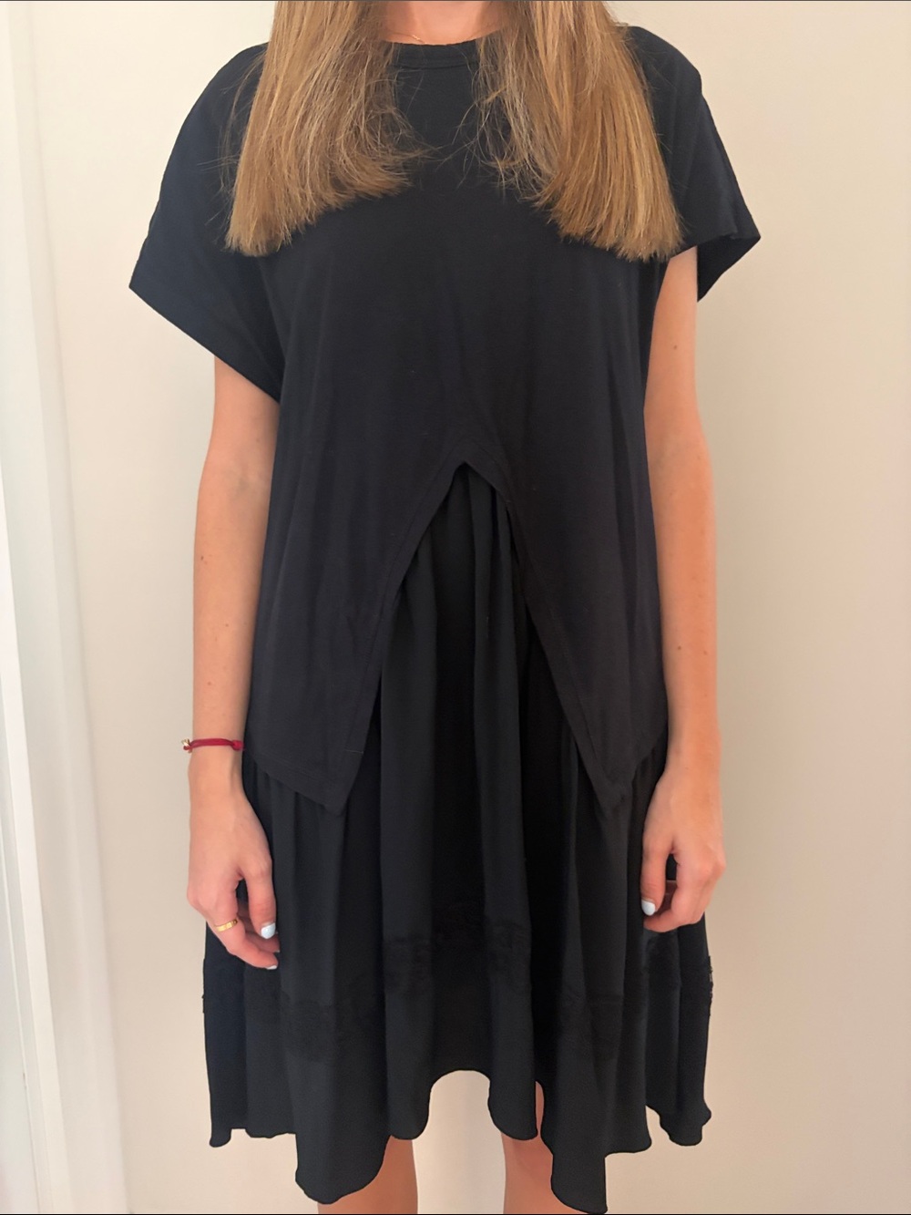 N21 Black Midi Women’s Dress with Layered Skirt